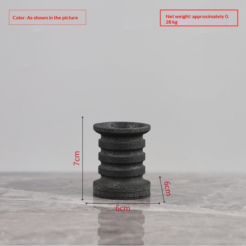 Sable Limestone Candle Holder – view 2