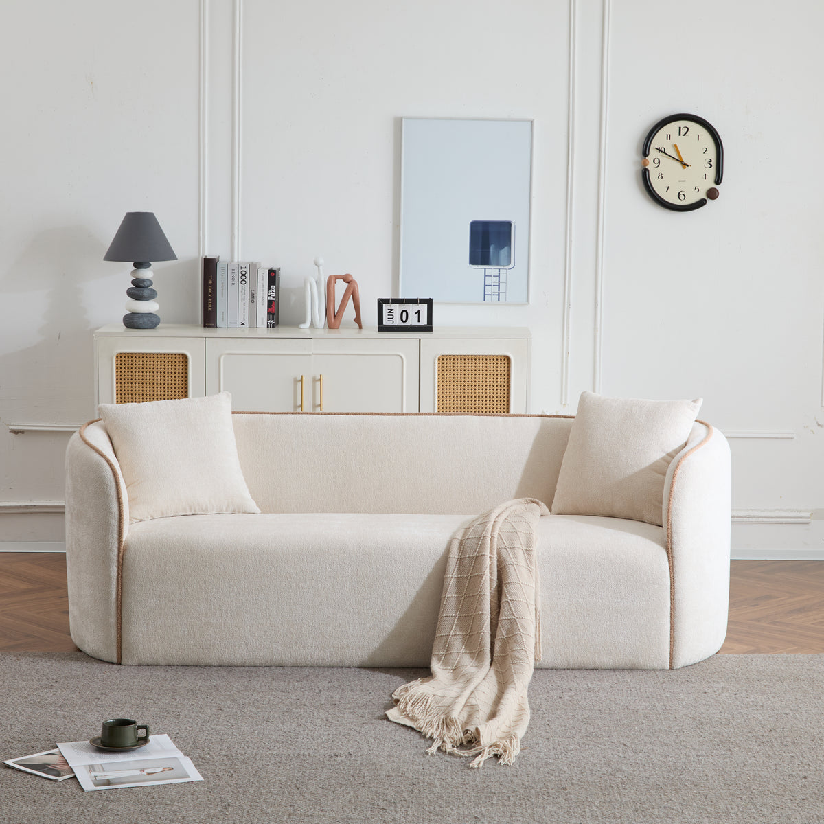 Arc Curved Boucle Sofa – view 2