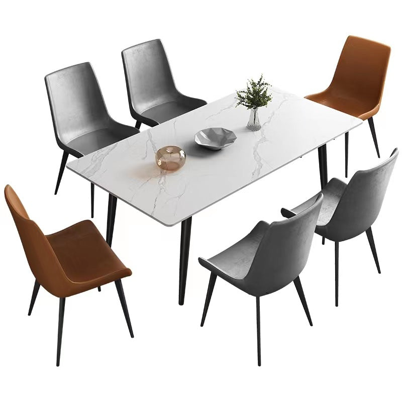 Italian Minimalist Stone Plate Dining Table 