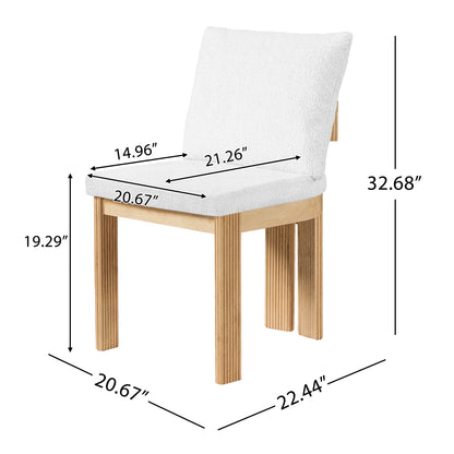 Oak and Cloud Boucle Dining Chairs, Set of 2 – view 3