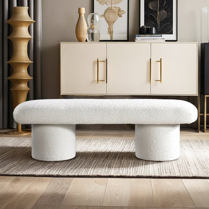 Randolph Ivory Boucle Bench – view 2