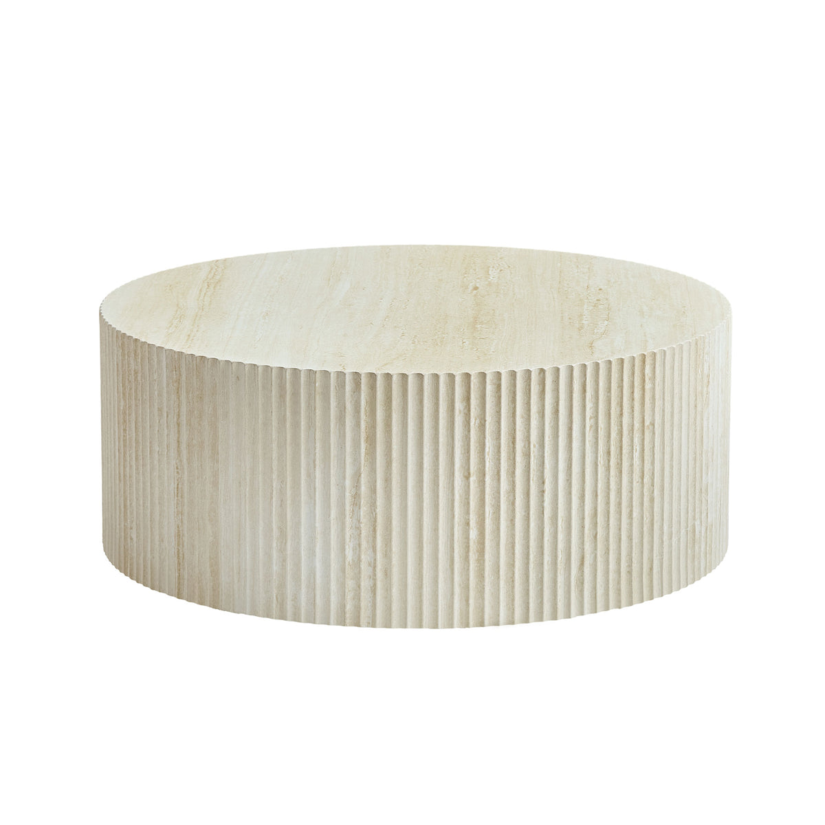 Travertine Fluted Round Coffee Table