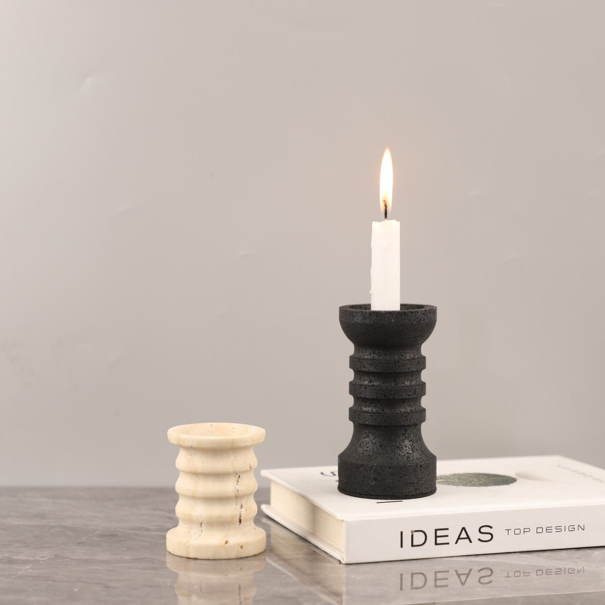 Sable Limestone Candle Holder – view 9