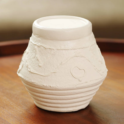 Lumen Stone Ribbed Candle Holder
