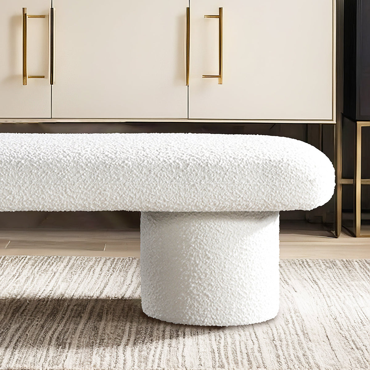 Randolph Ivory Boucle Bench – view 5