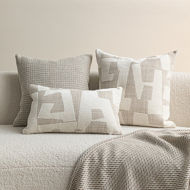 Sandstone Geometric Cushion Cover