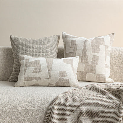 Sandstone Geometric Cushion Cover