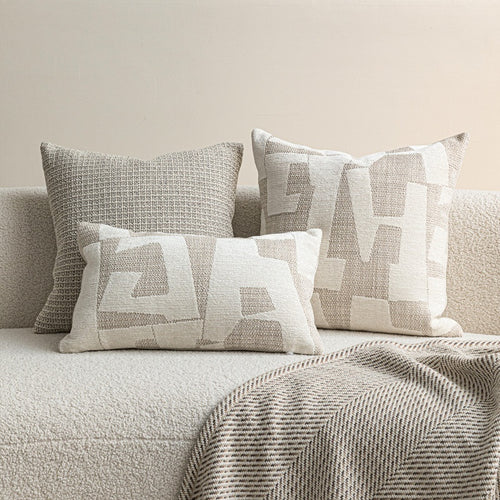 Sandstone Geometric Cushion Cover