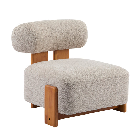 Cream Boucle Lounge Accent Chair