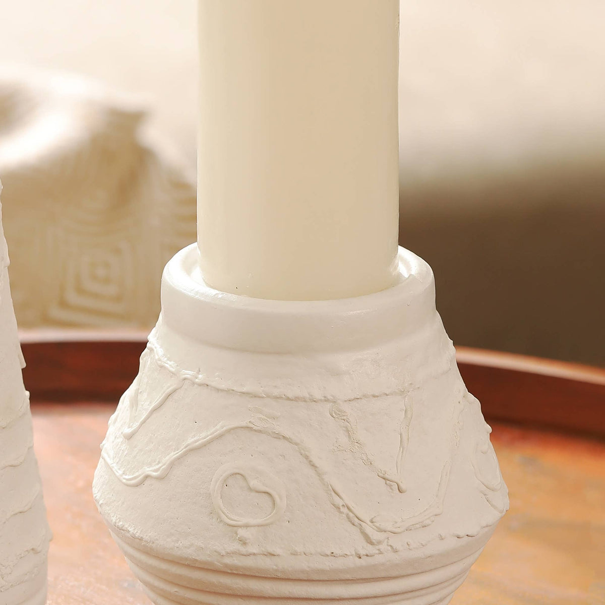 Lumen Stone Ribbed Candle Holder – view 4