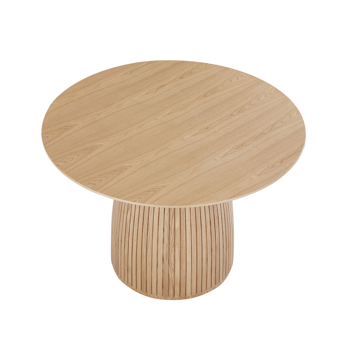 Sora Fluted Oak Pedestal Dining Table – view 5