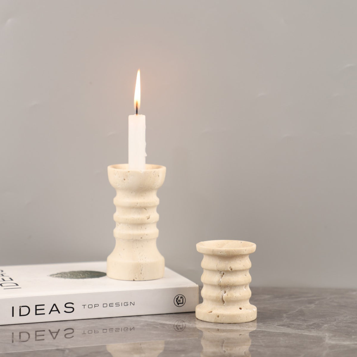 Sable Limestone Candle Holder – view 5