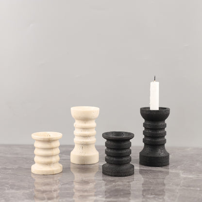 Sable Limestone Candle Holder