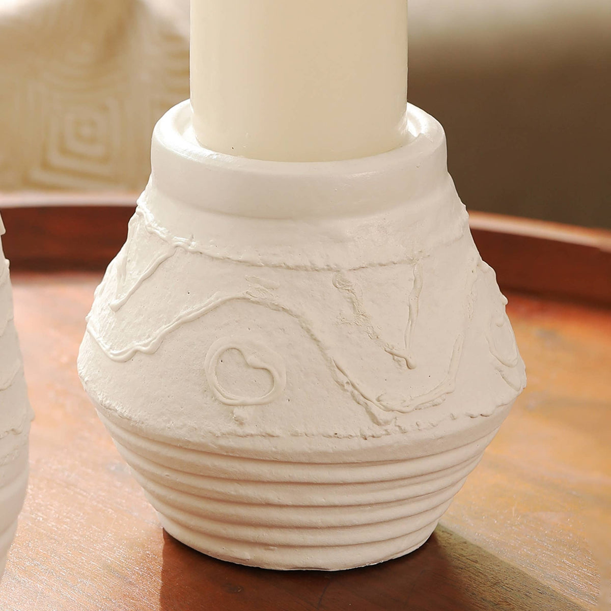 Lumen Stone Ribbed Candle Holder – view 5