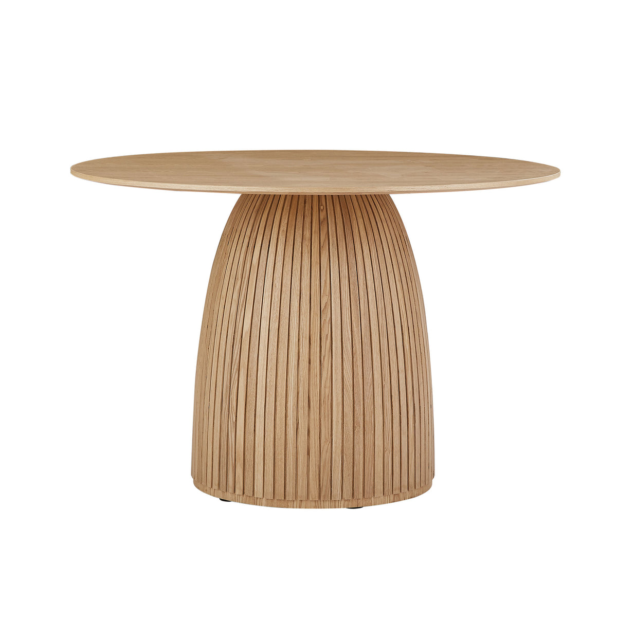 Sora Fluted Oak Pedestal Dining Table