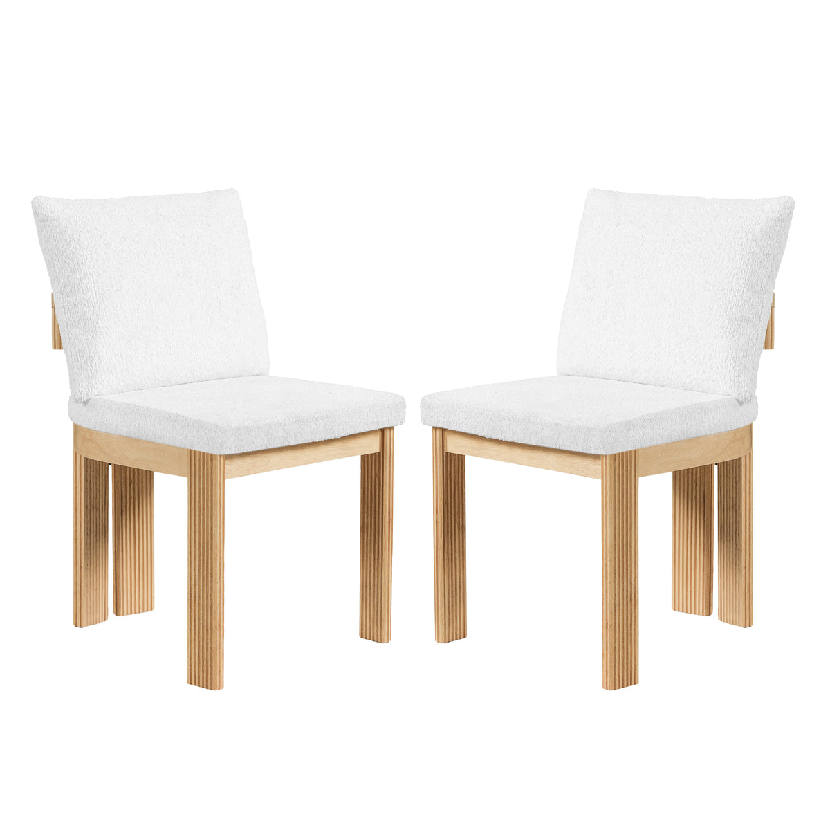 Oak and Cloud Boucle Dining Chairs, Set of 2 – view 2